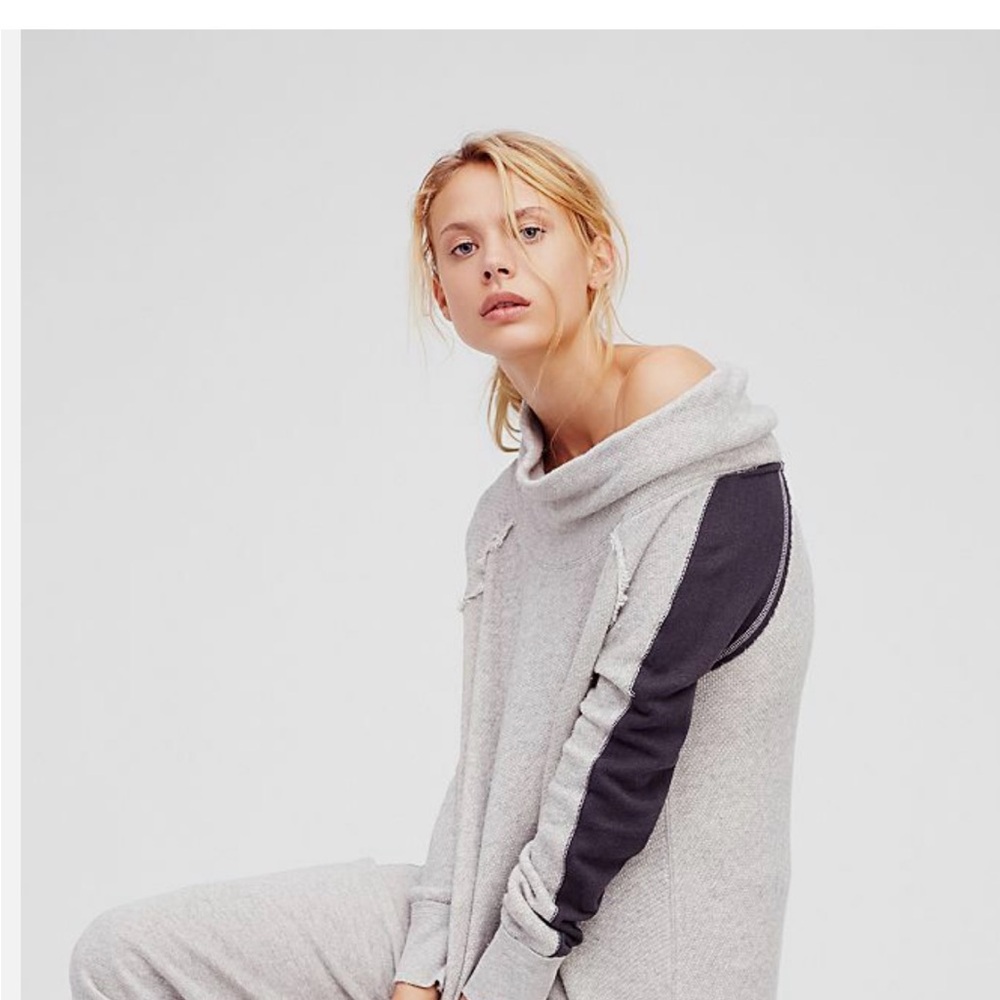 Free people, Gray and Black Cowl Neck sweatshirt , Size Medium